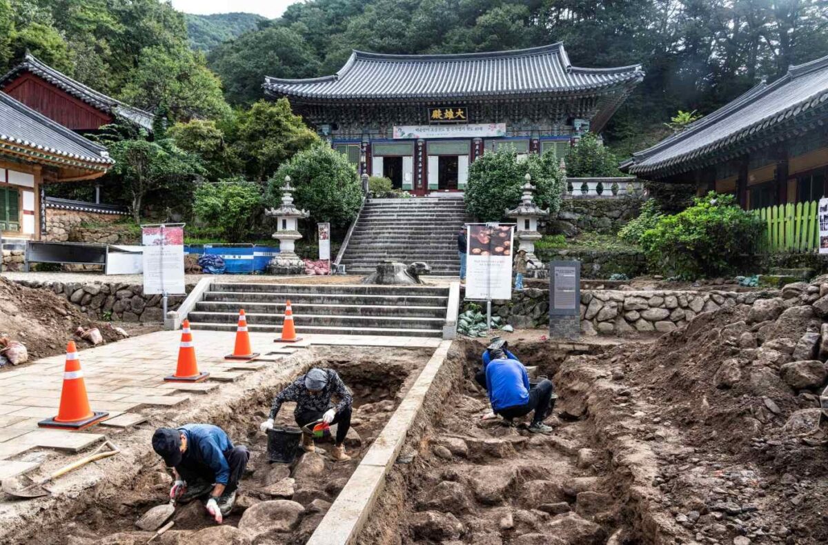 진감선사탑비 주변 발굴작업